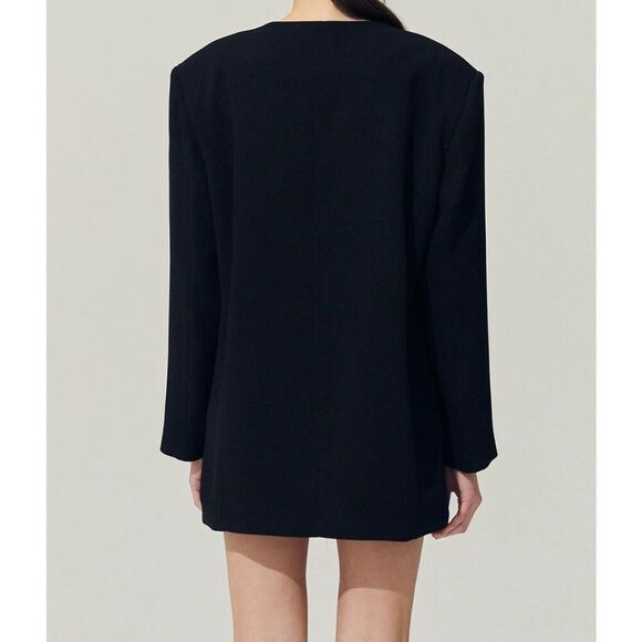 NWT Storets Re:born Sia Double Button Black Blazer Mini Dress Women’s S/M - Picture 2 of 14